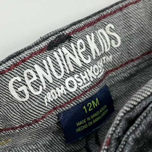 Oshkosh Genuine Kids • Distressed Black Skinny Plaid Patch Jeans - Picture 4 of 7